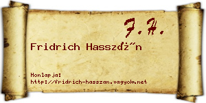 Fridrich Hasszán névjegykártya